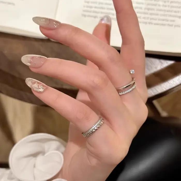 Bague de luxe en argent sterling 925 incrustée de zirconium pour femmes occasions spéciales style classique mariage bijoux à faire soi-même