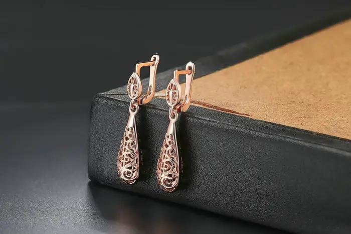 Ensemble de Bijoux Classique en Forme de Goutte d'Eau Ajourée