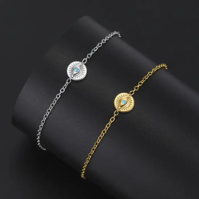 LIKGREAT Bracelet bohème mauvais œil pour femmes Protection bleu Zircon réglable cheville turc bonne chance bijoux cadeau pour elle