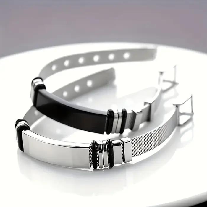 Bracelet avec noms personnalisés en acier inoxydable 304