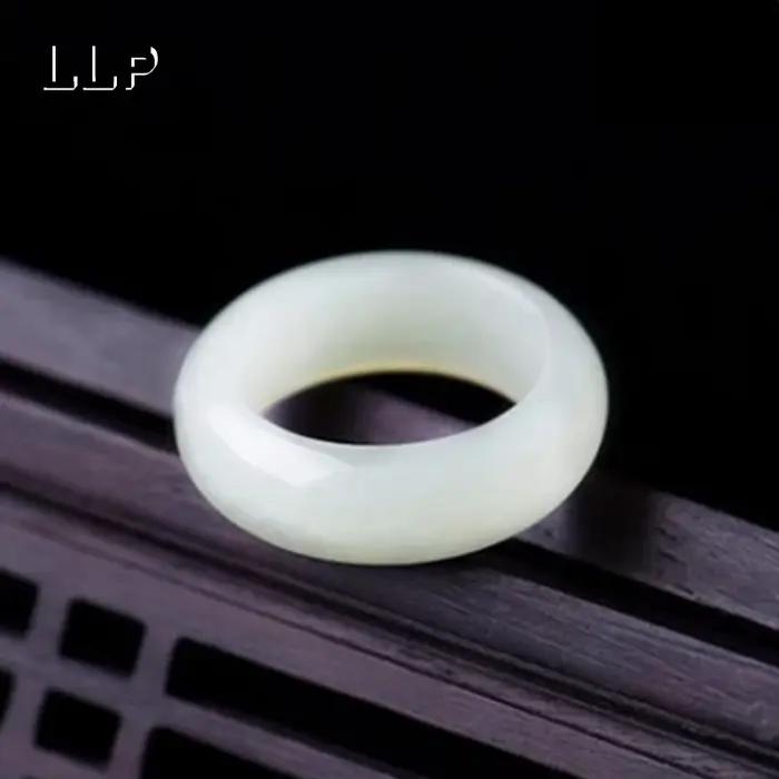 Bague en jade Hetian naturel bijou classique pour homme et femme pour occasions spéciales cadeau festif intemporel