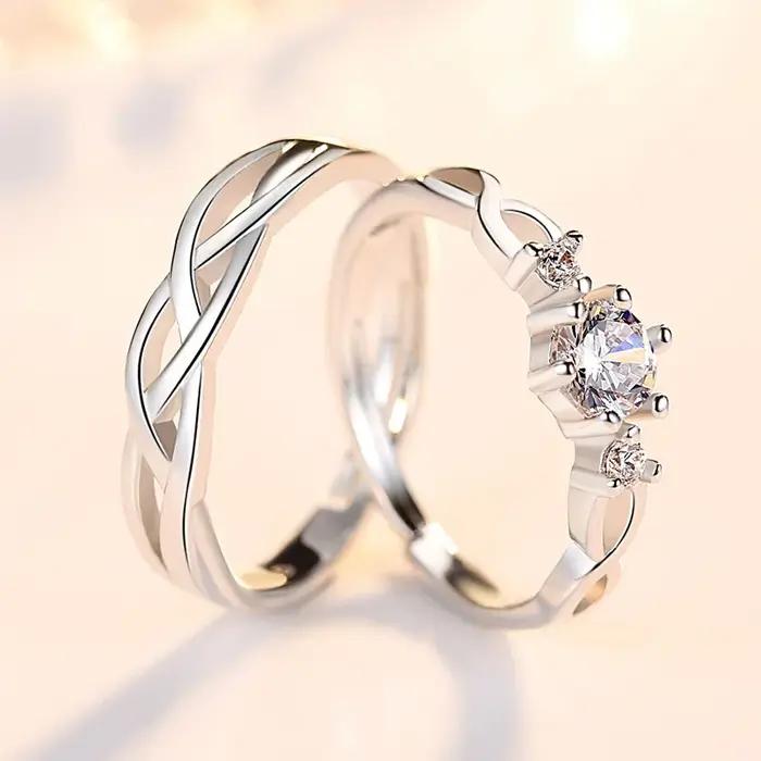 Bague en argent sterling 925 de luxe avec croix en zircon pour hommes et femmes