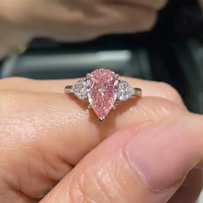 Bague MUXIFC en moissanite taille poire pour femme