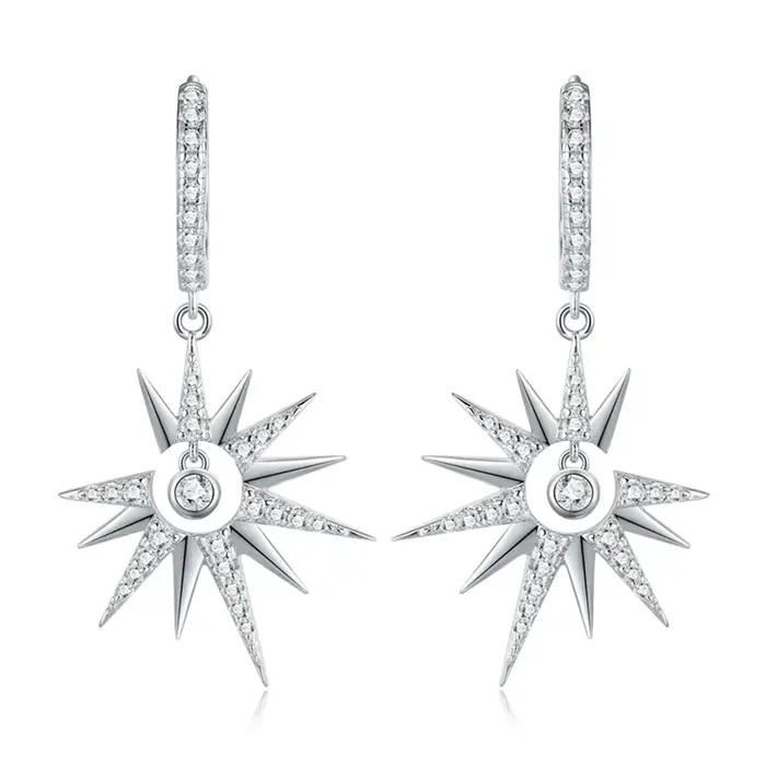 Wong Rain – boucles d'oreilles scintillantes en argent Sterling 925