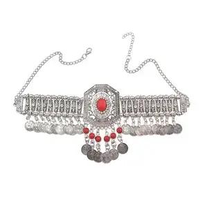 Gypsy Boho pièces gland collier pierre rouge Turquoise perle cristal fleur Collares Sautoirs inde Af