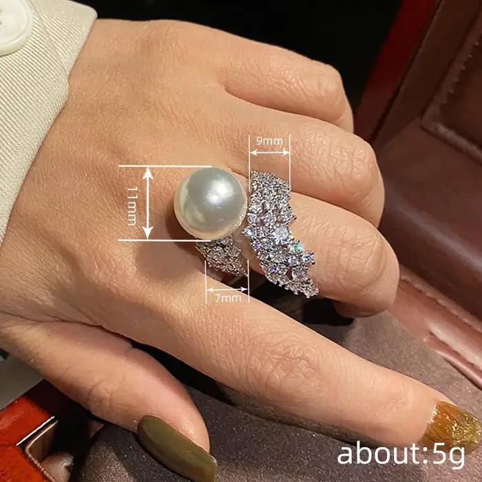 Huitan – bague de luxe en Imitation de perles pour femmes
