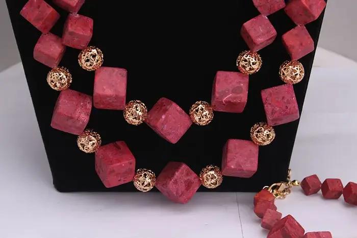 Dudo bijoux grandes perles de corail ensemble