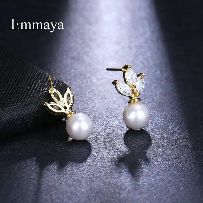 Emmaya luxe autrichien clair cubique zircone boucles d'oreilles pour femmes Imitation