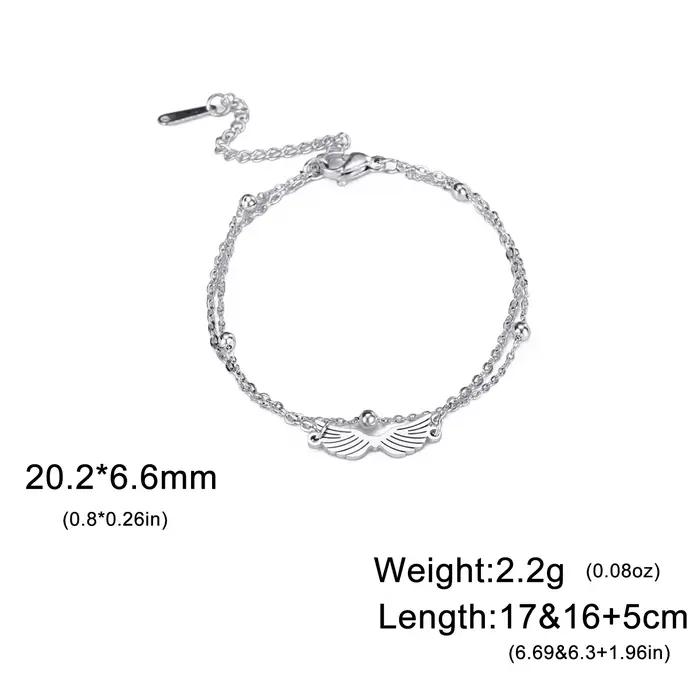 Skyrim-Bracelet à Breloques Ailes d'Ange pour Femme et Fille, Bijou en Acier Inoxydable localité, Pe