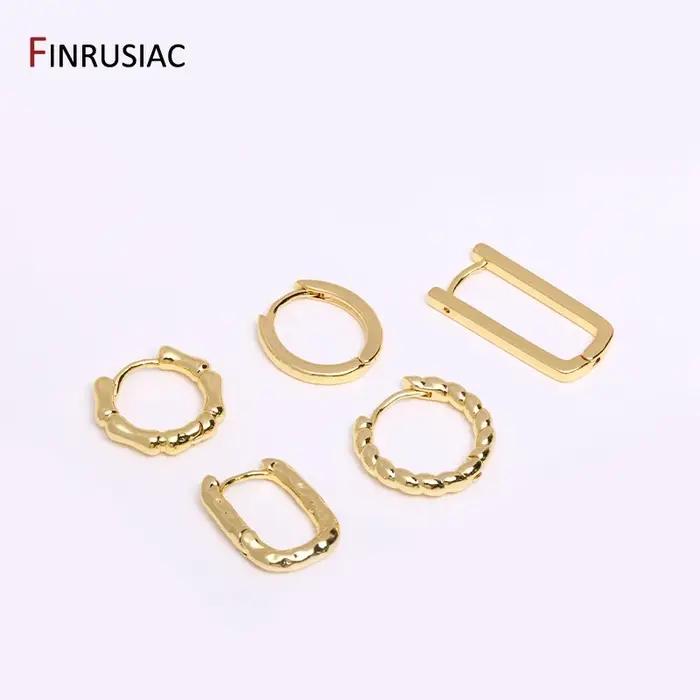 Boucles d'oreilles en laiton plaqué or pour femmes