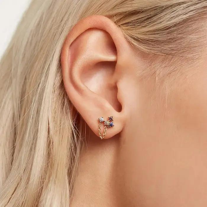 Boucles d'oreilles asymétriques en argent Sterling 925 pour femmes