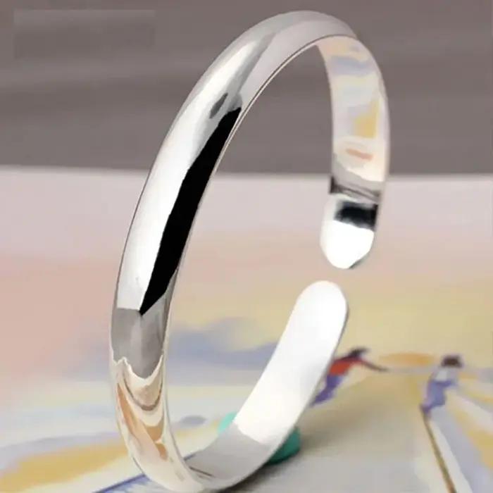 Bracelets de polissage de manchette en argent Sterling 999 pour femmes