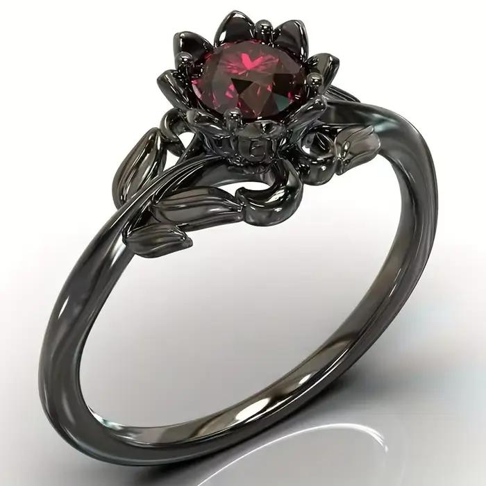 Bague de cocktail en or plaqué avec strass pour femmes, style moderne, idéale pour les mariages, anniversaires et soirées fancy