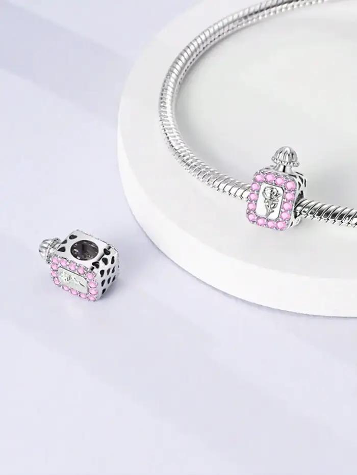 Breloques perle 925 en argent sterling rose carrousel réveil ajustement bracelet collier bijoux à bricoler soi-même fleurs charms occasions spéciales