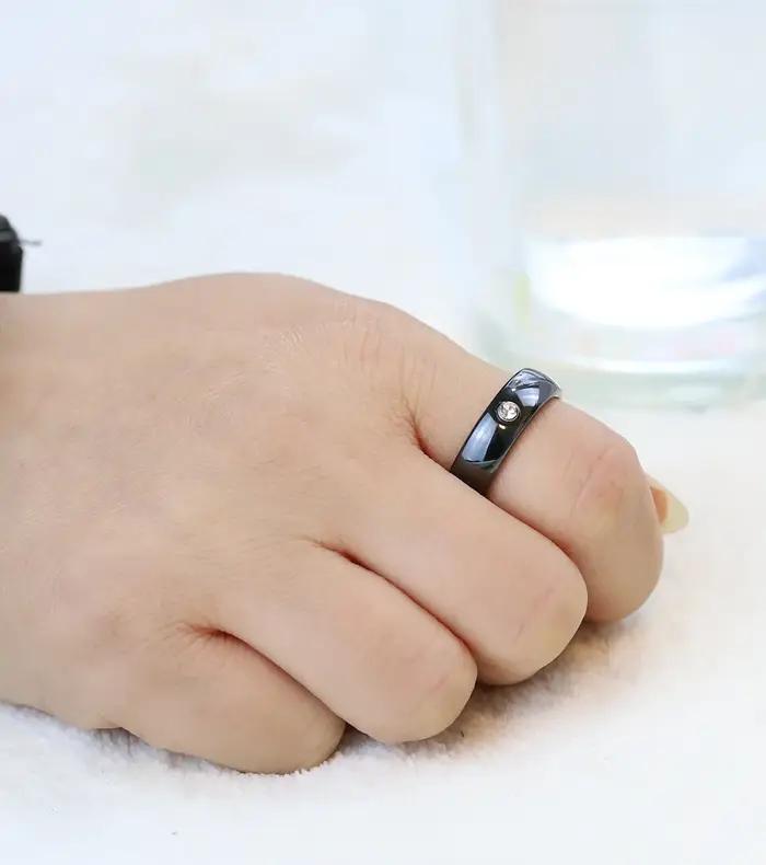 Bague en céramique colorée pour hommes et femmes
