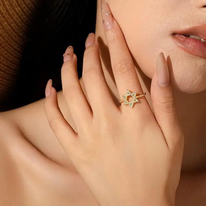 Bague en argent sterling 925 sertie de zircon éblouissant élégante pour femmes occasions spéciales anniversaire soirée fête quotidienne