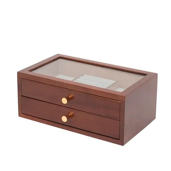 Boîte à Bijoux en Bois Multifonctionnelle de Style MELStyle Rétro, Emballage Personnalisé, Fournitur