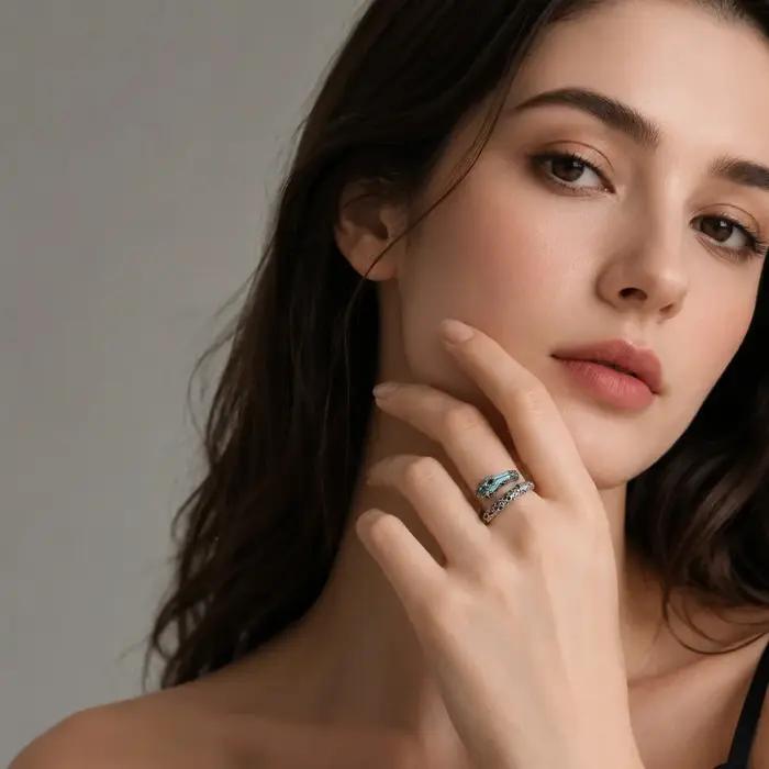Bague serpent mystique tropical bohème en argent sterling 925 pour femmes occasions spéciales romantiques cadeaux