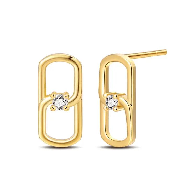 Boucles d'oreilles classiques en argent 925, étoiles, lunes, perles, abeilles, créoles dorées pour f