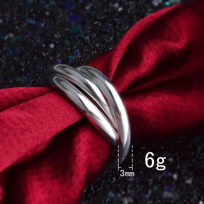 Bagues de couple en acier au titane plaqué argent 925 avec zirconium blanc pour femmes occasions spéciales engagement mariage anniversaire