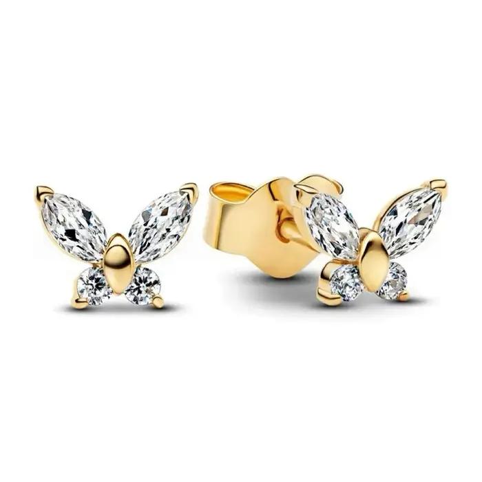 Boucles d'oreilles étoiles en argent sterling S925, boucles d'oreilles de luxe papillon lune soleil,