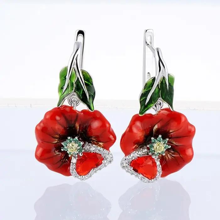 Boucles d'oreilles pendantes romantiques rétro micro-incrustées de zircon 5A