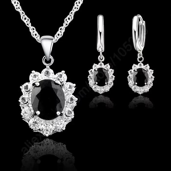 Ensemble de bijoux princesse Kate, collier et boucles d'oreilles de mariage, élégants, en argent Ste