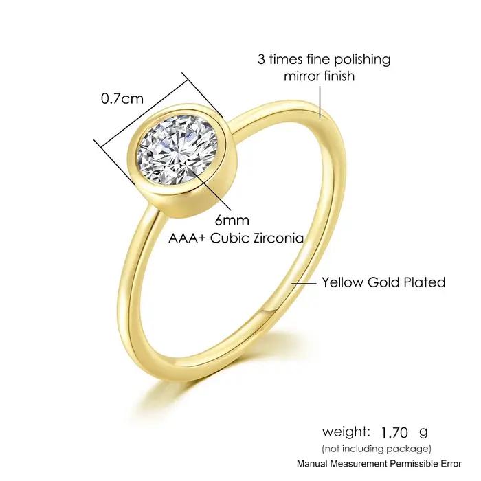 Bague de promesse en cristal minimaliste pour femmes