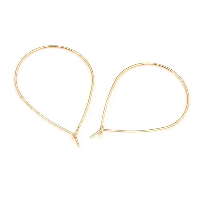 Boucles d'oreilles ovales longues couleur or 18 carats