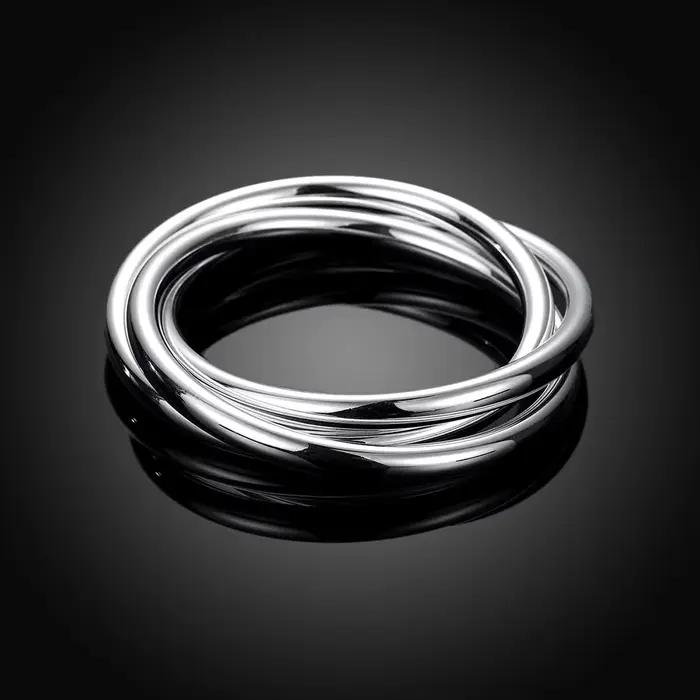 Bracelet élégant en argent Sterling 925 à trois anneaux pour femmes occasions spéciales soirée anniversaire cadeau chic