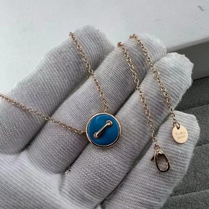 Nouveau Collier Pendentif Pomandere en Coquille d'Abalone Double Face et Turquoise