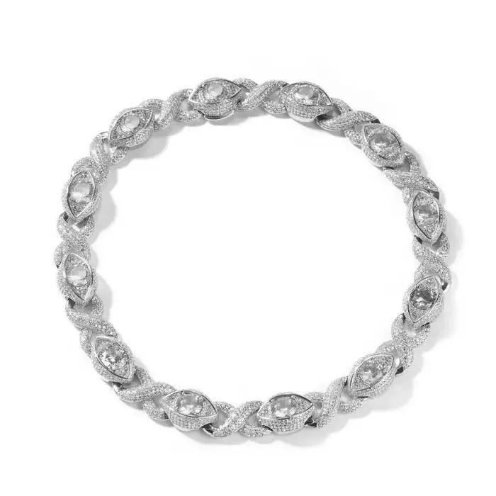 Collier Hip Hop Diamant Collier Oeil Infinity Argent