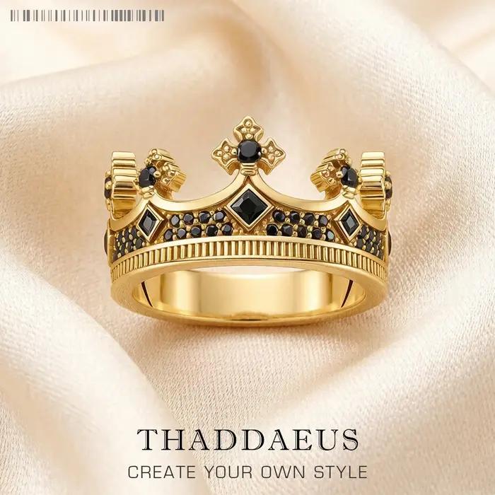 Bague dorée couronne Royal Power en argent Sterling 925, cadeau Vintage victorien pour hommes et fem