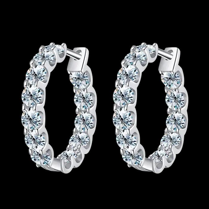 GRA 2.6ct D couleur Moissanite boucle d'oreille 925 argent Sterling plaqué or blanc