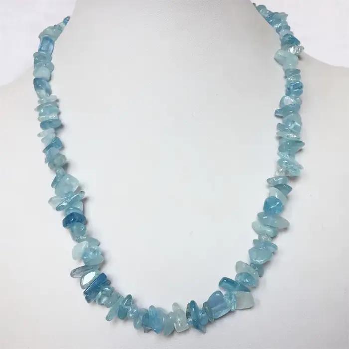 Clear uto-Collier en aigue-marine AAA, pierre précieuse, vintage, bijoux naturels, noble, élégant, e
