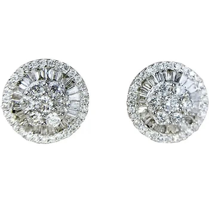 Boucles d'oreilles en Moissanite de laboratoire en or 18 carats