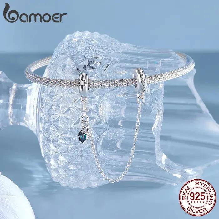 BAMOER Anti-guerre série 925 en argent Sterling colombe de la paix et amour coeur breloque à perles Bracelet Original