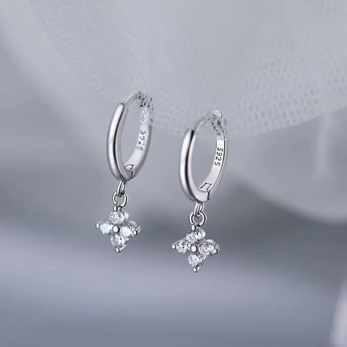 Boucles d'oreilles en forme de feuille en argent Sterling 925 pour femmes