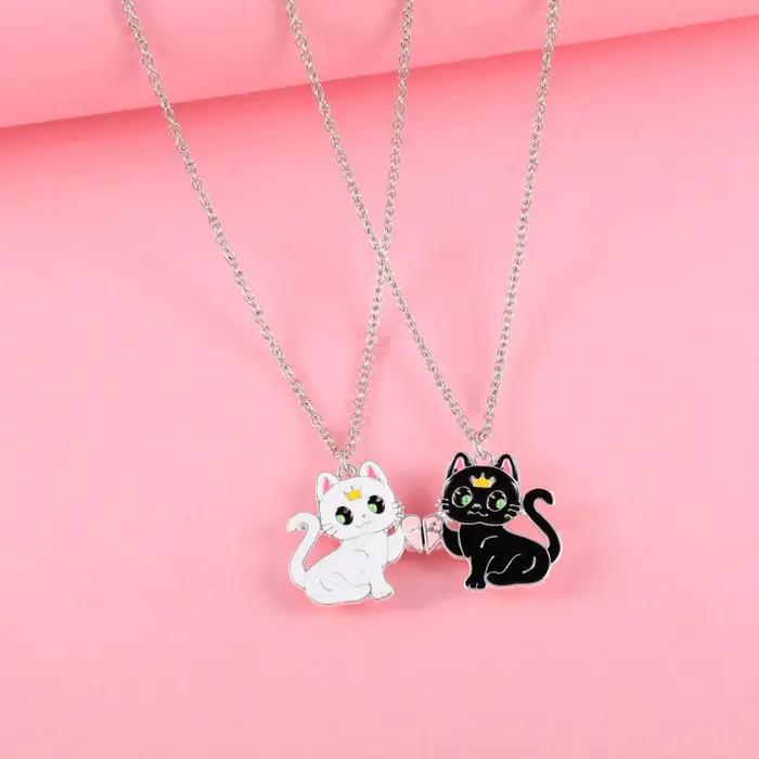 Collier meilleur ami chat Animal de dessin animé pour filles