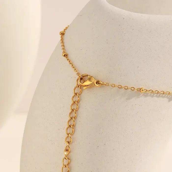 E.B.belle Mini collier pendentif fleur en Zircon plaqué or 18 carats en acier inoxydable hypoallergénique bijoux pour femmes
