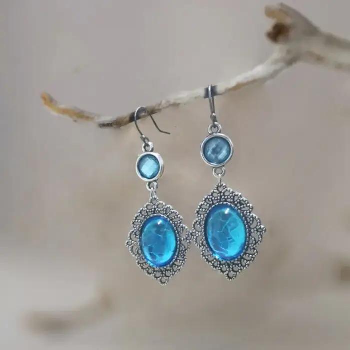 Boucles d'oreilles ovales en dentelle pour femmes