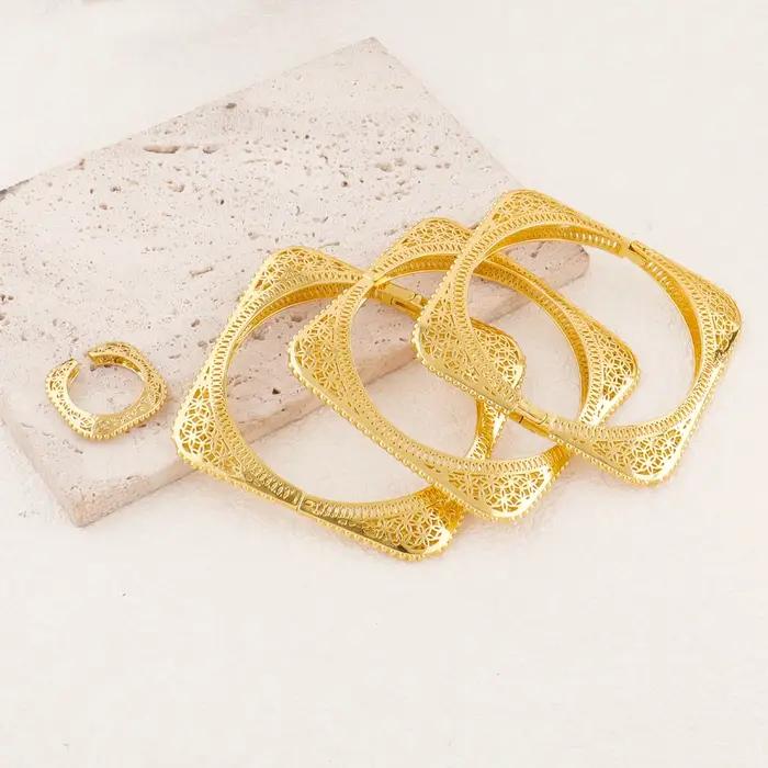 Ensemble de bijoux Dubaï 2 pièces : bracelet et bague pour femme