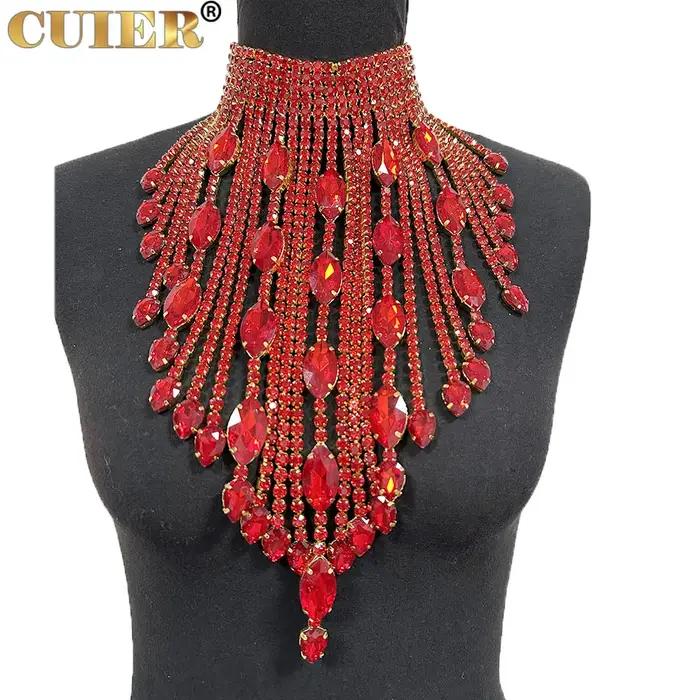 Collier en cristal AB à pompon irrégulier pour femme élégant tour de cou bijoux de mariage pour femmes occasions spéciales soirée chic