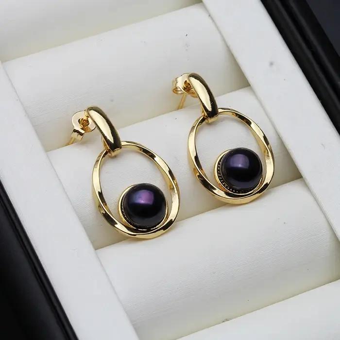 Boucles d'oreilles en perles d'eau douce naturelles pour femmes
