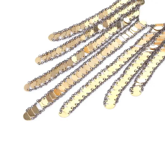 Collier cascade vintage en métal pour femme