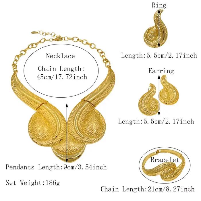 Ensemble de bijoux plaqué or italien pour femme