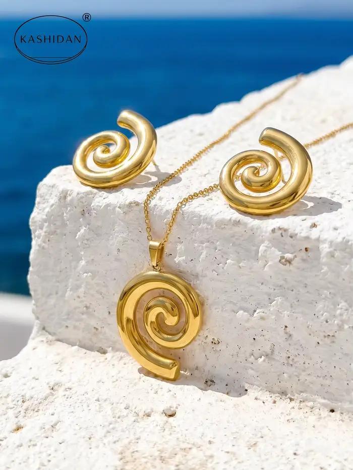 Ensemble de bijoux en acier inoxydable tendance pour femmes