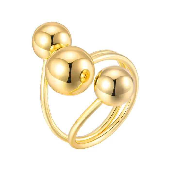 Bague de déclaration à boules ouvertes pour femmes, bagues rondes en perles superposées, bijoux mini