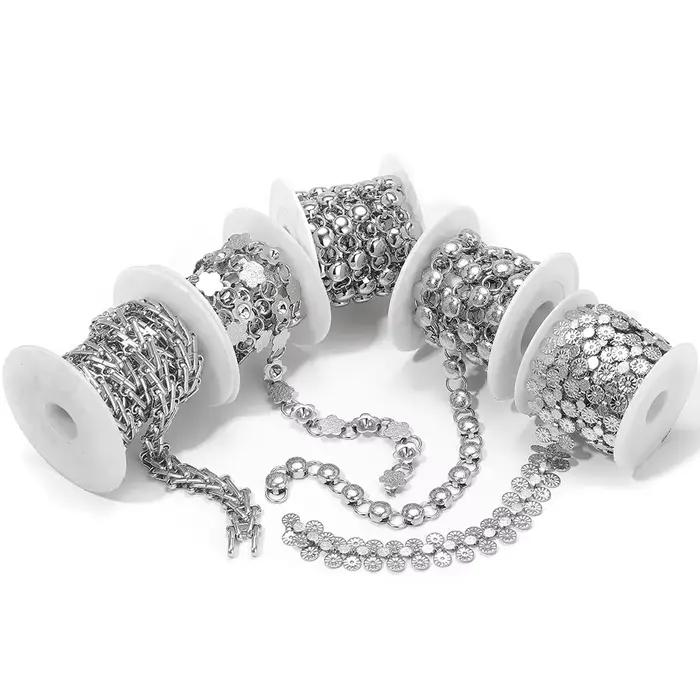 Chaînes combinées en acier inoxydable de 1 mètre, chaînes Punk Hip Hop, bricolage de bijoux faits à la main, fabrication de vêtements, fournitures de colliers et de bracelets pour hommes