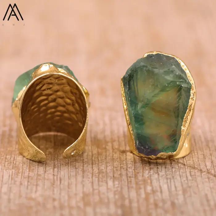 Bagues ouvertes en pierre turquoise pour femmes, bijoux de haute qualité, en or, cadeaux d'anniversa